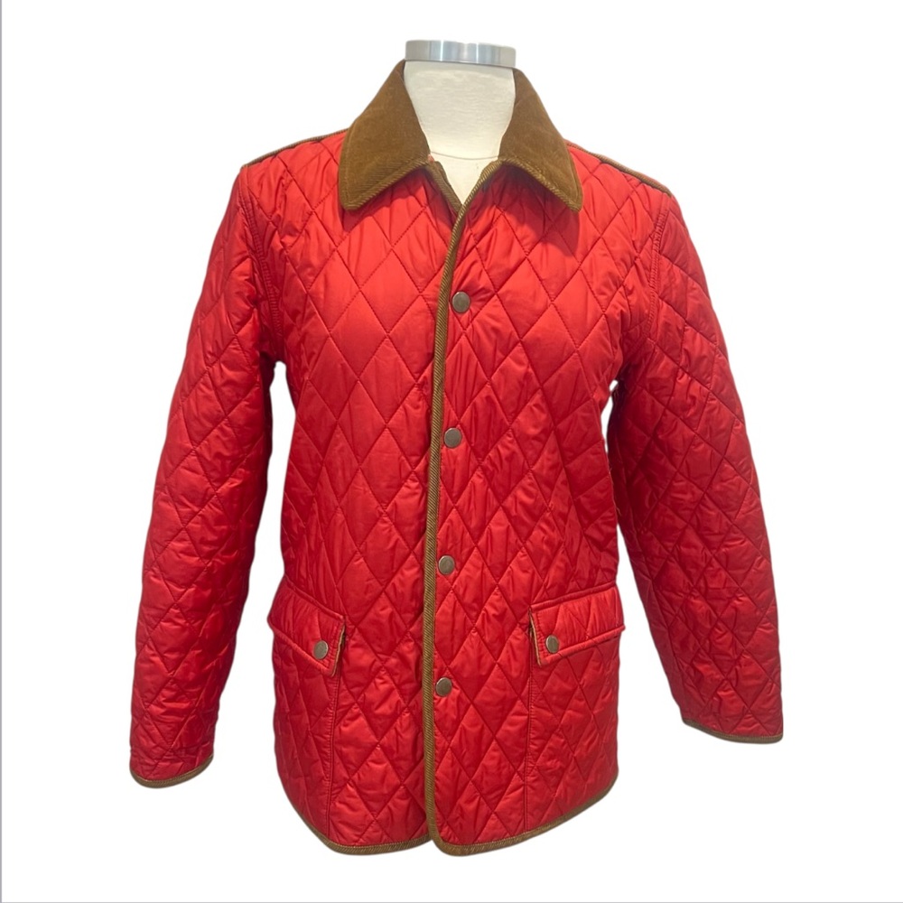 Brooks Brothers Red Barn Quilted Jacket Corduroy Brown Collar Size L